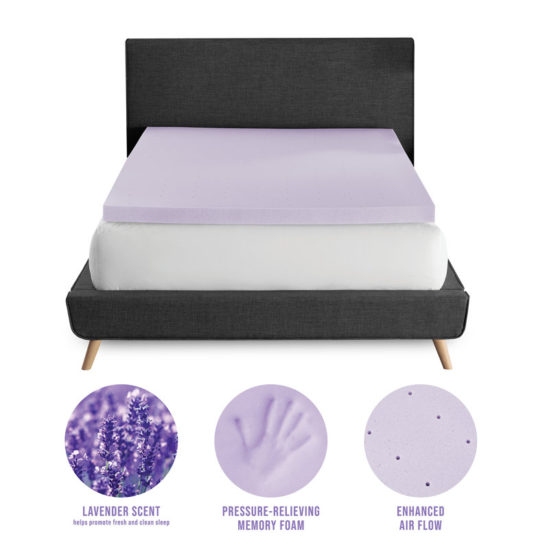 Twin Lavender Infused Memory Foam Mattress Topper