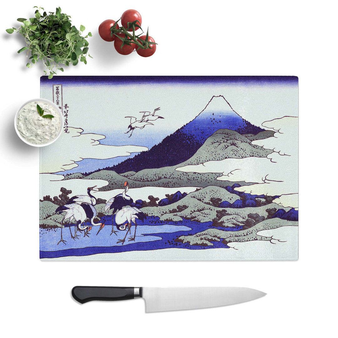 Tempered Glass Sagami Province by Katsushika Hokusai Chopping Board