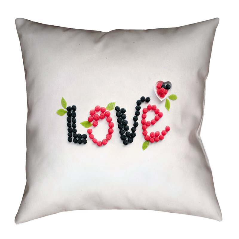  Coussin décoratif à double face Love and Berries, 28 po x 28 po