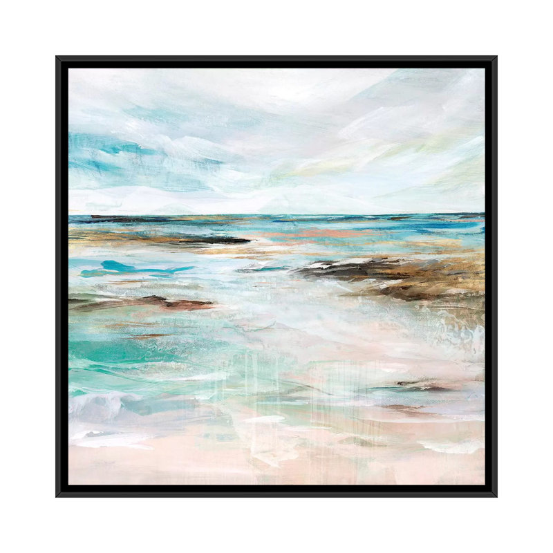 «Midnight Clear I» par Isabelle Z - reproduction d'art, H 18 po x l 18 po x 1,5 po, Toile avec cadre noir, Pas de tapis
