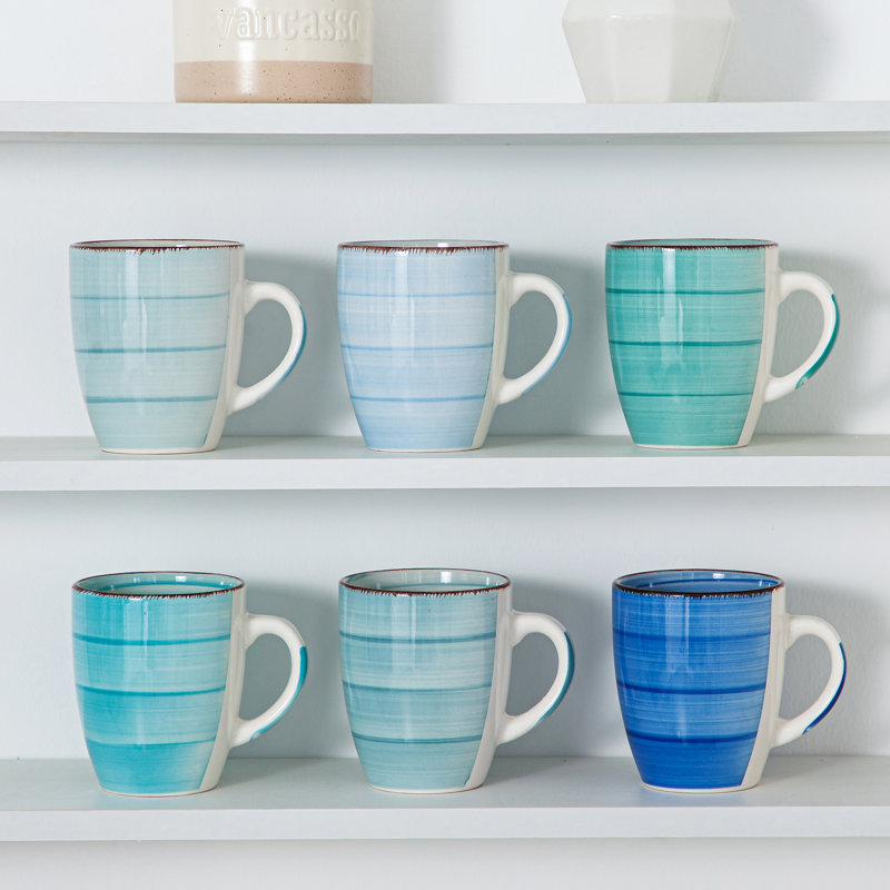 BOMOOTIUR Stoneware Coffee Mug, Blue