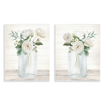 Soft Patience Flowers 2pc Wall Plaque Set, design by Kim Allen