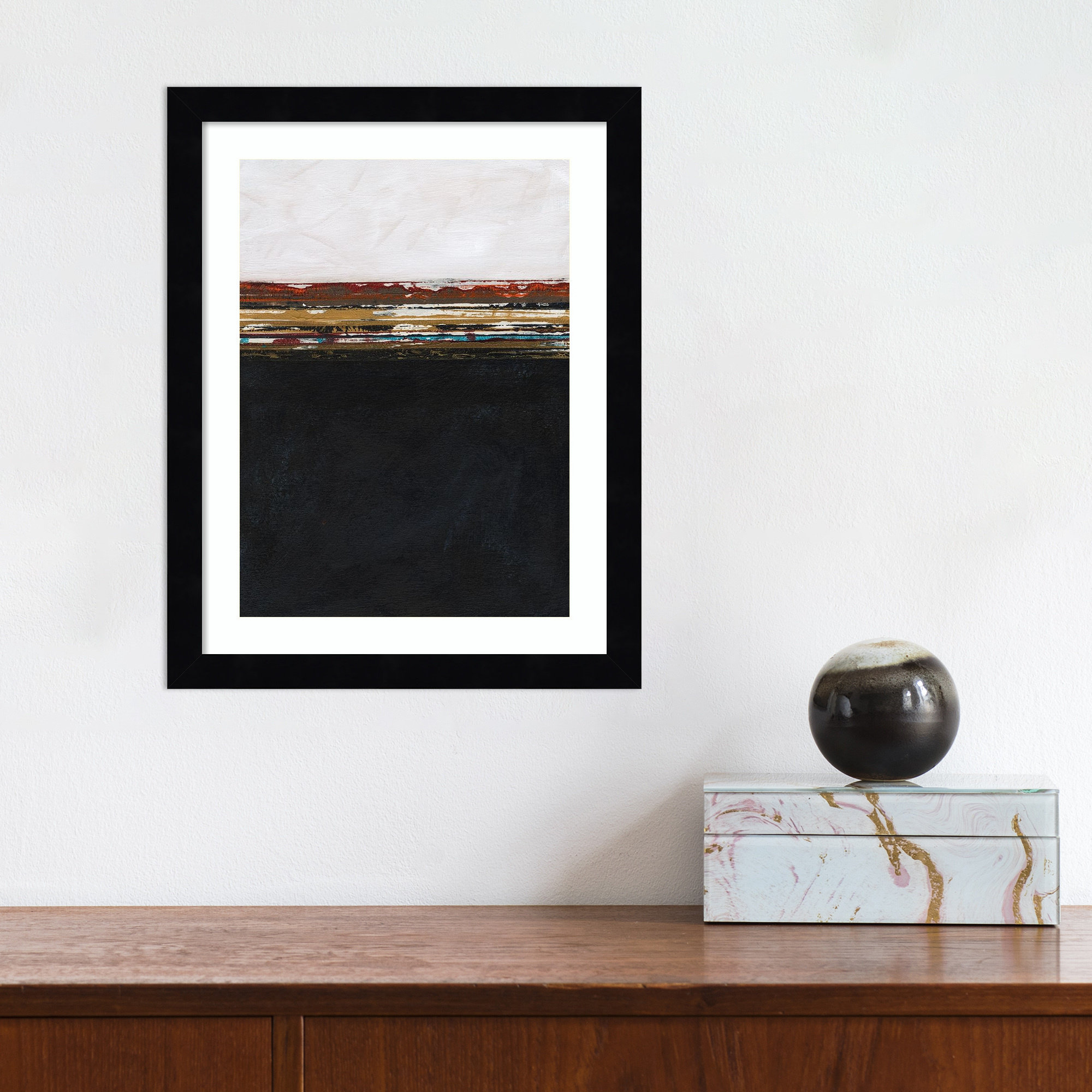 A Sense Of Space I by Jodi Fuchs, 14.12" H x 11.12" W x 0.88" D, Black Framed Paper