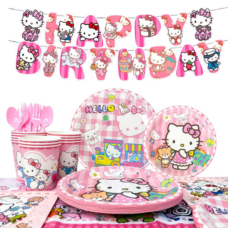 Hello Kitty Birthday Party Decoration Tableware Set