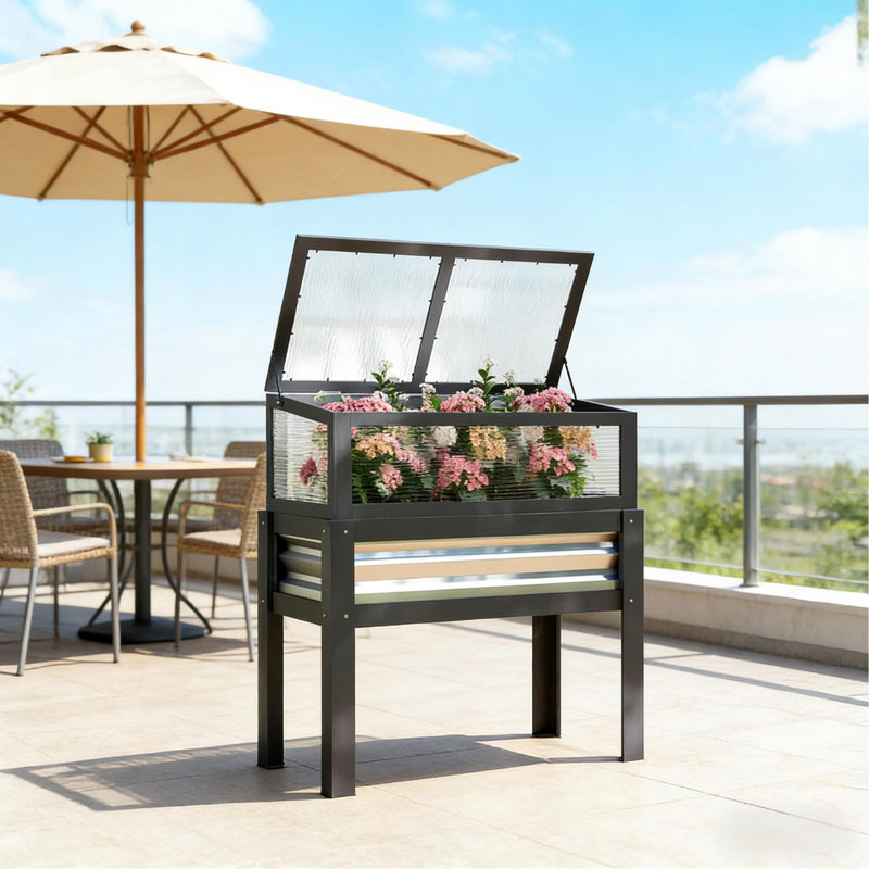 Boîte à fleurs, jardinière surélevée, jardin surélevé, Grey