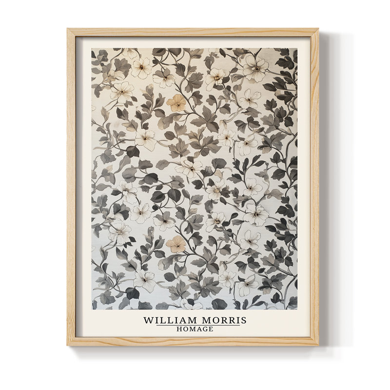 Imprimé encadré en bois massif de la série DCXCVII de Wm Morris, Naturel, H 30 po x l 24 po
