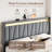 Modern Upholstered Bed Frame With RGB LED Lights, Charging Station & Geometric Wingback Headboard-523539475-523539500