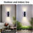 12 Inch Modern Square Cylinder Up Down Aluminum Waterproof Outdoor Wall Sconce Porch Patio Garage Exterior Lighting Fixture 2 Pack Bulb Not Included