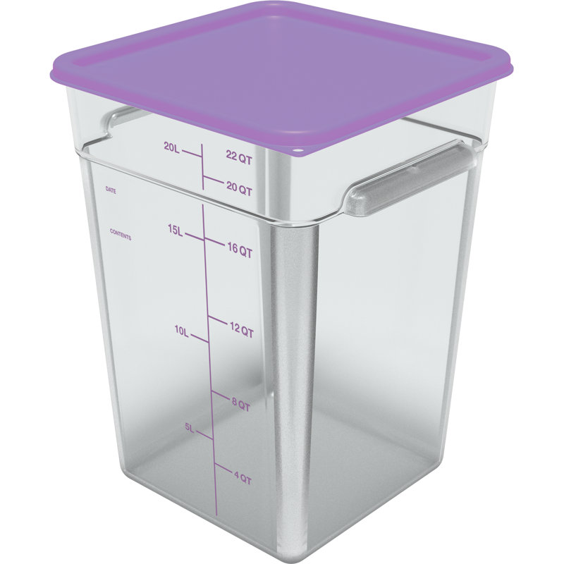 Carlisle Food Service Products 5.5 Gallons Square Food Storage Container, Clear