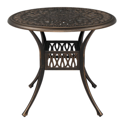 Ventana Round Outdoor Dining Table With Umbrella Hole , 35.4'' in. W 35.4'' in. D