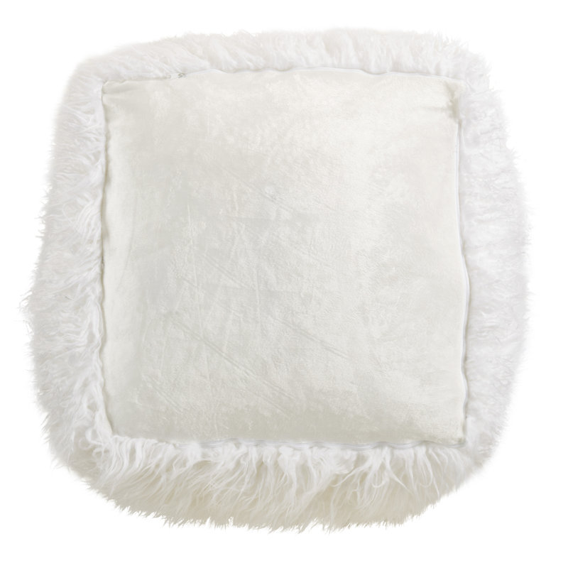 Snug Haven Pouf, Ivory Acrylic