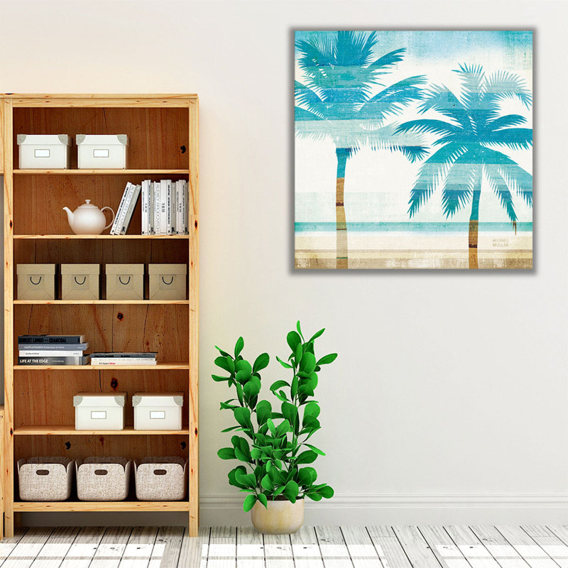 «Beachscape Palms III», reproduction d'art sur toile, H 16 po x l 16 po