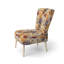 Chaise d'appoint rembourrée beige et mauve composition de fleurs Cottage II