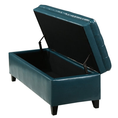Teal Pu Storage - Fashionable With Storage, 50 In. Depth, 20.5 Width, 17.78 Height, 30.73 Lb. Weight Covered Item, Deep, Wide, High, Weighty