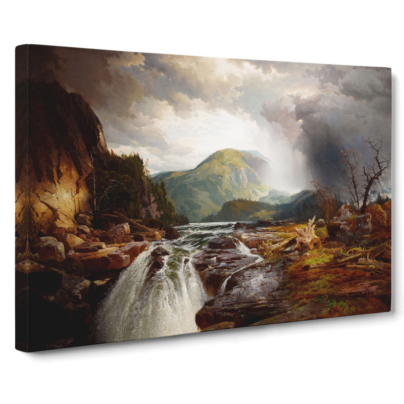 The Wilds Of Lake Superior by Thomas Moran - Wrapped Canvas Painting, 50cm H x 76cm W x 3cm D