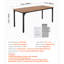 Table de salle à manger rectangulaire 71 pouces brun, matériau et surface stratifiée, support de 300 lb, idéal pour les salles de réunion