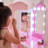 Teamson Kids Vanity Set, LED Mirror & Stool, Engineered Wood, White/Pink, Gisele