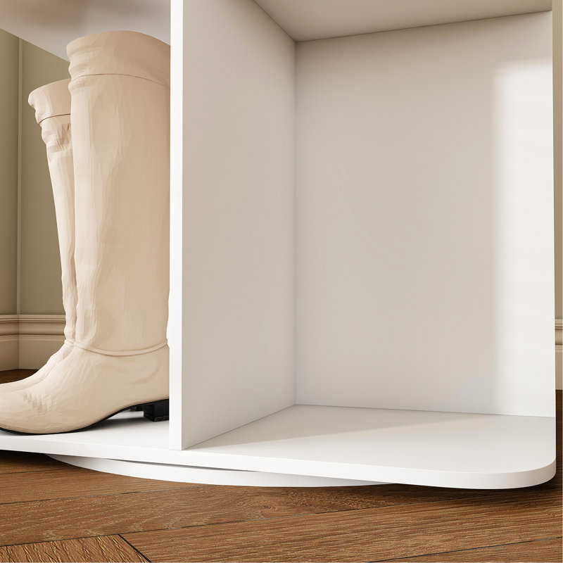 7 étagères à chaussures, organisateur rotatif pour la chambre à coucher, tour à étagère blanche, support American Design,