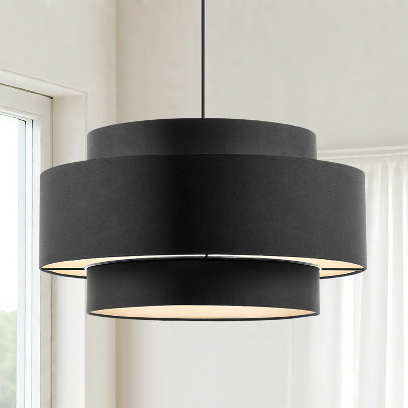 Lustre cylindrique 3 lumières à intensité variable avec hauteur de suspension réglable