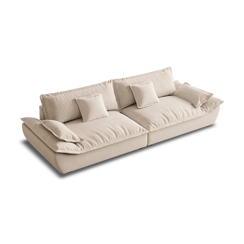 White 100% Polyester Modular Sofa cushion couch, 35.43" H x 94.49" W x 39.37" D, 3