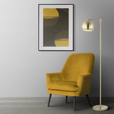 Vlefta 58.5'' Brass Gold Task Floor Lamp