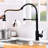 Black Touchless Kitchen Fixture - Automatic Smart Faucet, Hands , Ceramic Filler, Brass, Faucet Smart, Black, Stylish Design-749761394