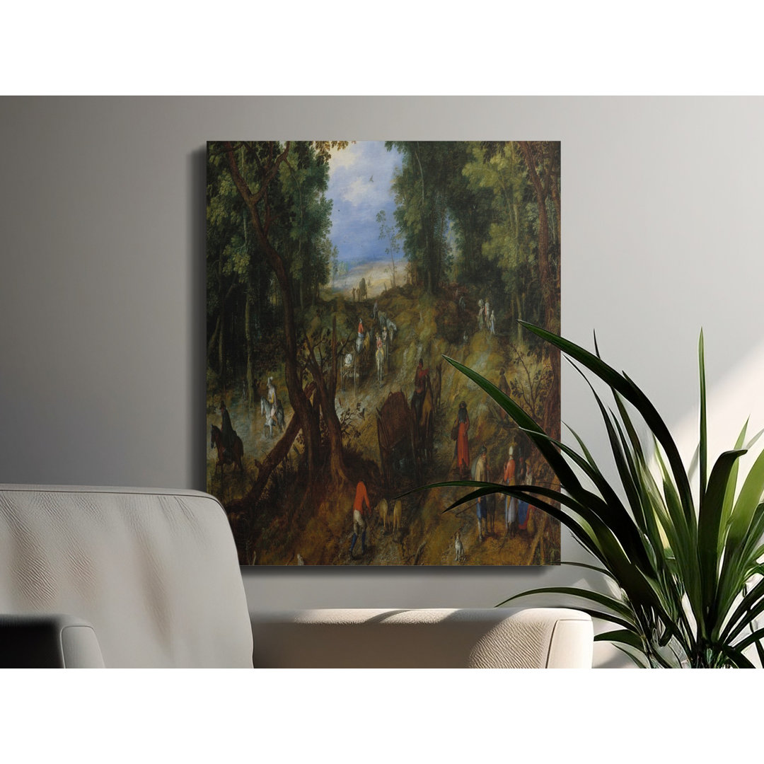 Forest Road Canvas Wall Art, Gallery Wrapped, Old Masters Painting, Ready to Hang, Archival Print, Landscape Scene, Rustic Decor, Home and