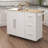 Kitchen Island With Spice Rack,Towel Rack And Extensible Solid Wood Table Top-15179887