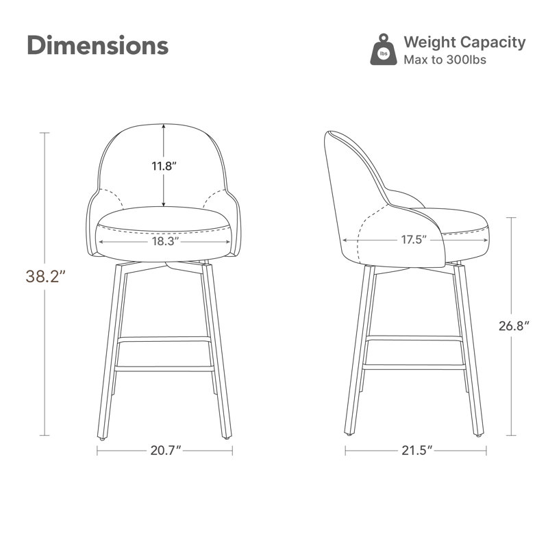 Tabouret de comptoir pivotant moderne, Vert