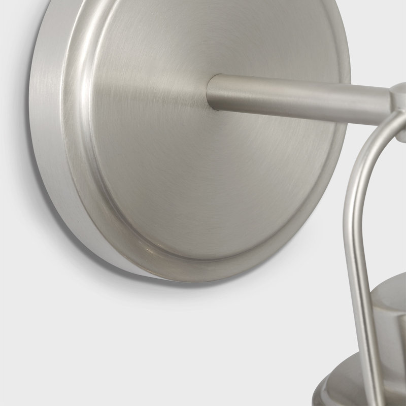 Anders Bathroom Bedroom Wall Fixture With Clear Shade, 11.5" H x 4.75" W x 7.5" D, Brushed Nickel, 1 Light