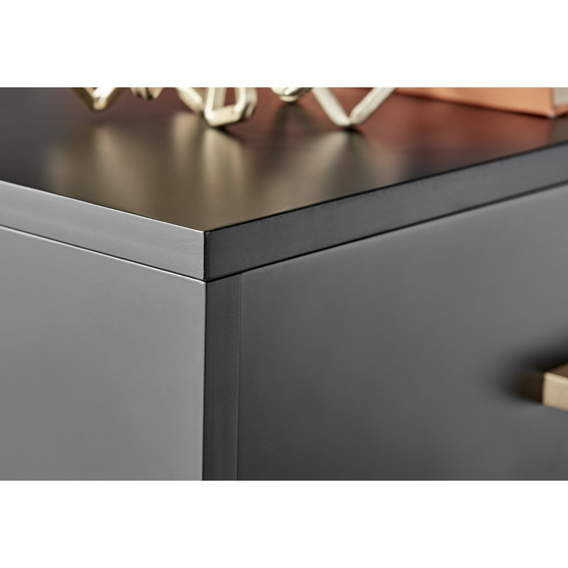 Braith 1 Drawer Bedside Table, Black/Gold