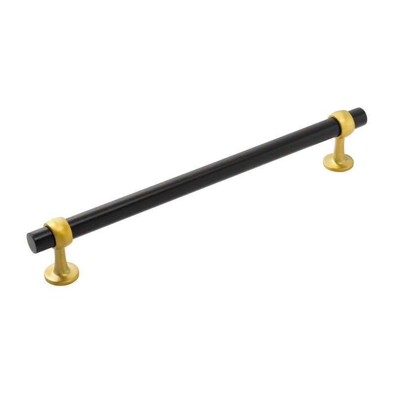 Poignée collection Ostia, Noir mat / laiton doré brossé, 12"