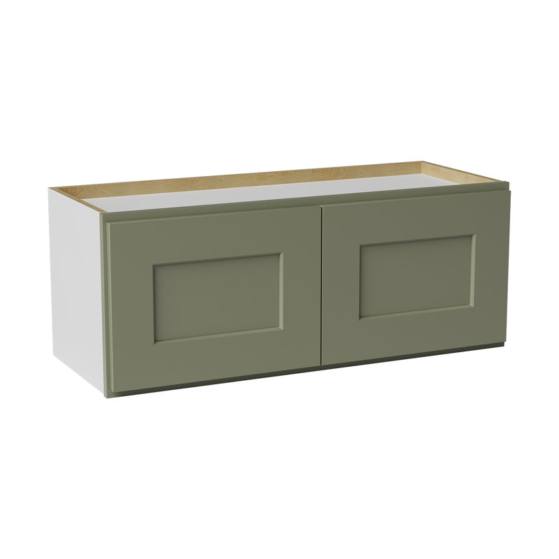 Armoire de cuisine en bois massif prête à assembler, H 12 po x l 30 po x P 12 po, Vert sauge