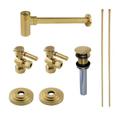Kingston Brass Trimscape Traditional Plumbing Sink Trim Kit with P-Trap and Drain (No Overflow)