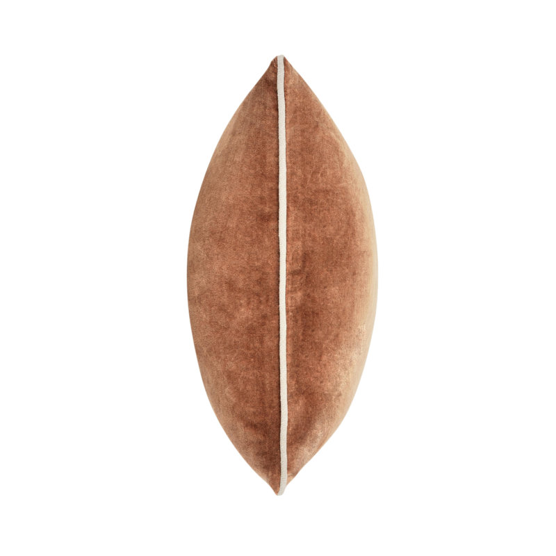 Harriet Cotton Throw Pillow, Hazel Brown, Square 18"
