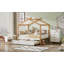 Lit maison en bois blanc