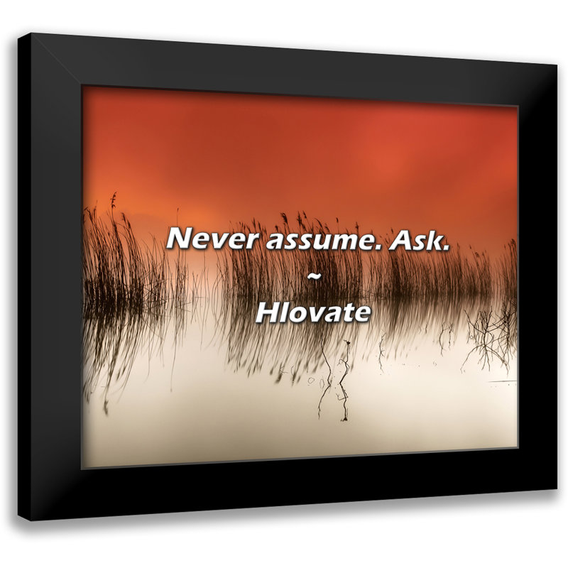 Citation de Hlovate: Ne présumez jamais. Ask.