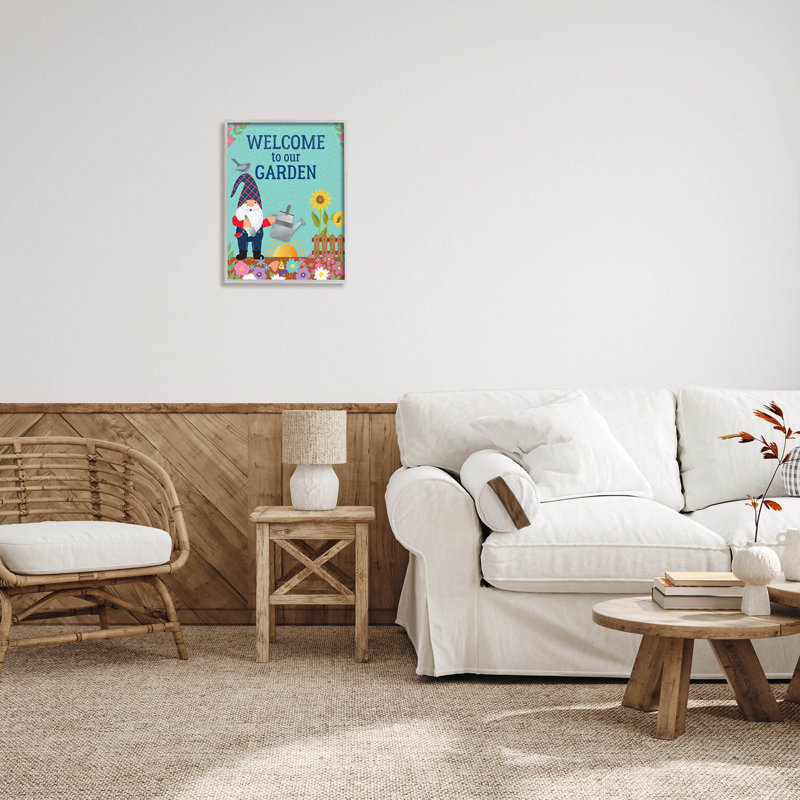«Welcome To Our Garden», estampe numérique par Linda Birtel, H 20 po x l 16 po x P 1,5 po, Toile tendue