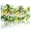 Palmiers, palmiers tropicaux, aquarelle, ensemble de 3 impressions sur toile-1252183241