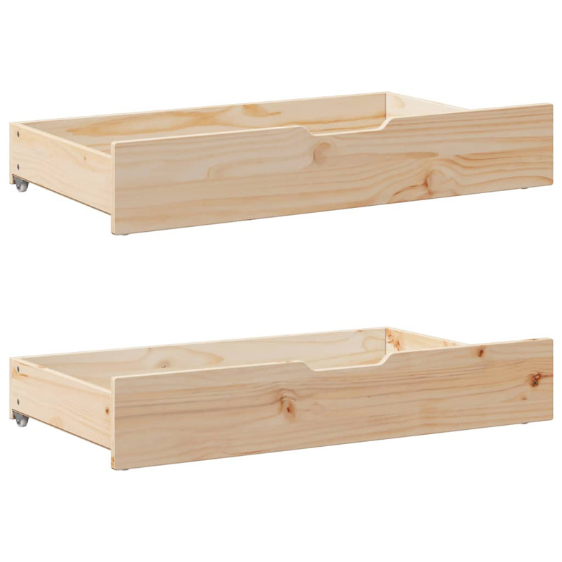 Solid Wood Storage Bed, Brown, Small Double (4')