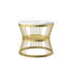 Round Nesting Coffee Tables Set (70+45cm), High-Gloss Faux Marble Top With Wire Metal Frame-1902733129