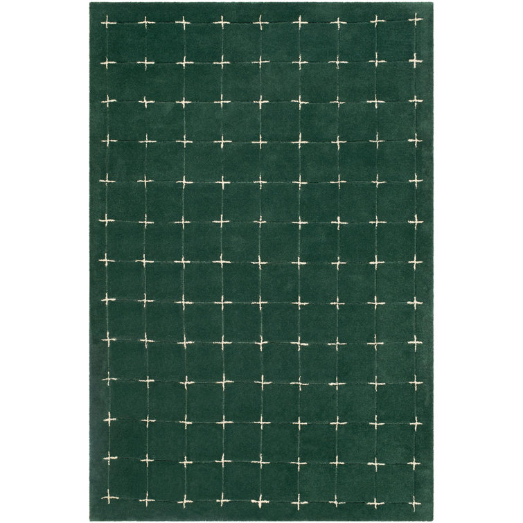 Tapis vert touffeté à la main Mallory