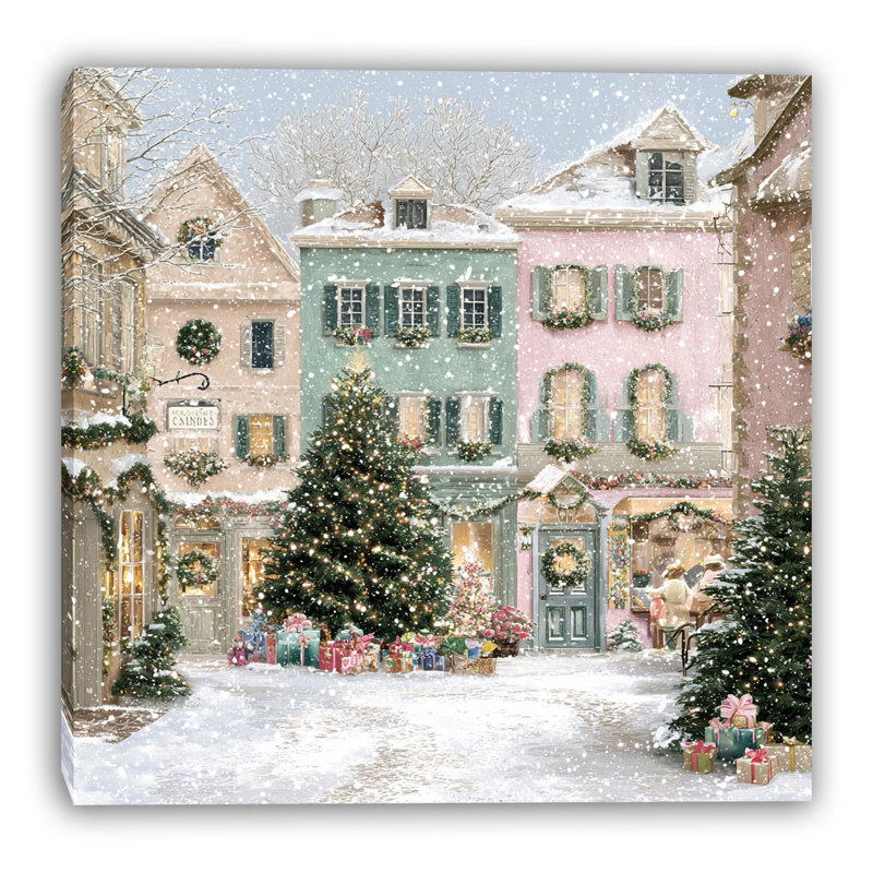 «Holiday Market Lane», art mural sur toile tendue, H 20 po x l 20 po