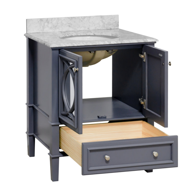 Meuble-lavabo simple l 30 po x P 22 po x H 35 po Brendale, Gris marine