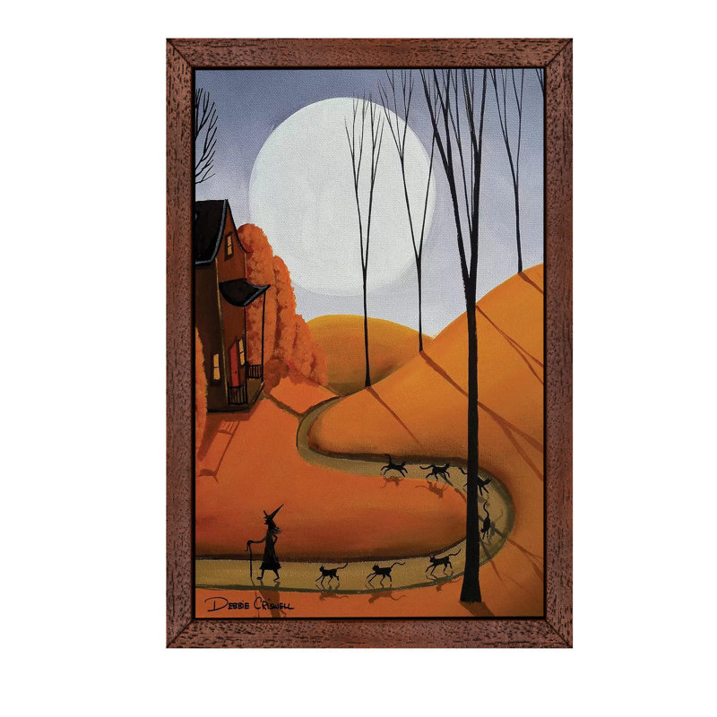 Cat Walk by Debbie Criswell - Floater Frame Painting on Canvas, Brown