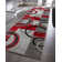 Shaliya Galaxy Waves Grey Red Modern Geometric Rug
