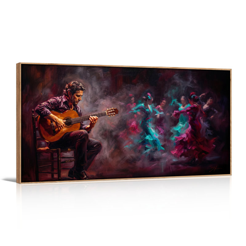 Ensemble de 1 toile murale Flamenco, L 58 po x H 28 po, Natural