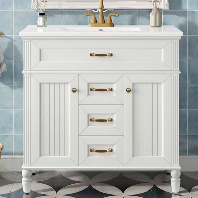 Meuble-lavabo 36 po avec lavabo et meuble-lavabo sur pied 36 po avec lavabo en céramique