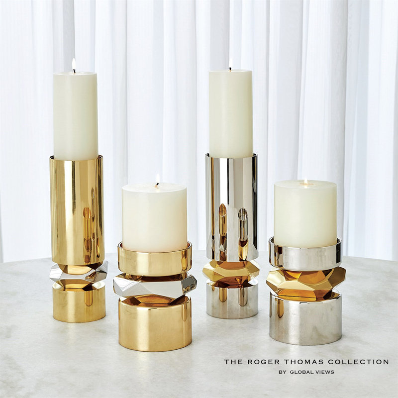 Romano Brass Candle Holder-Short