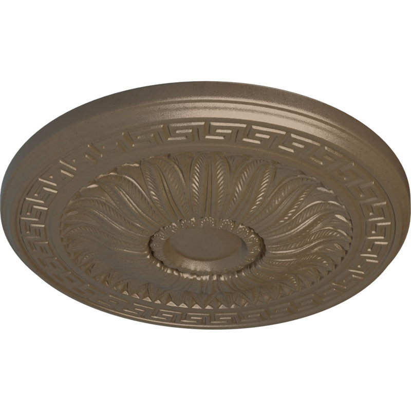 Endurathane Randee Ceiling Medallion, 20"OD x 1 3/8"P (Fits Canopies up to 3 7/8"), Hand-Painted Warm Silver Finish